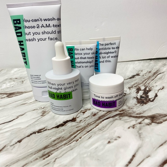 Bad Habit Skin Care 5 pieces set NEW Face wash mask serum - Picture 2 of 8